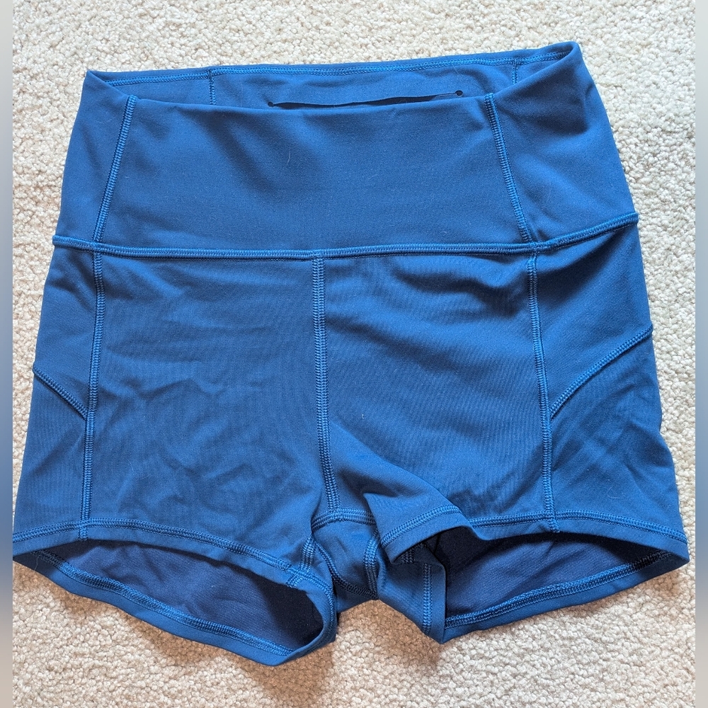 Lululemon Athletica High Waist Teal Performance Shorts